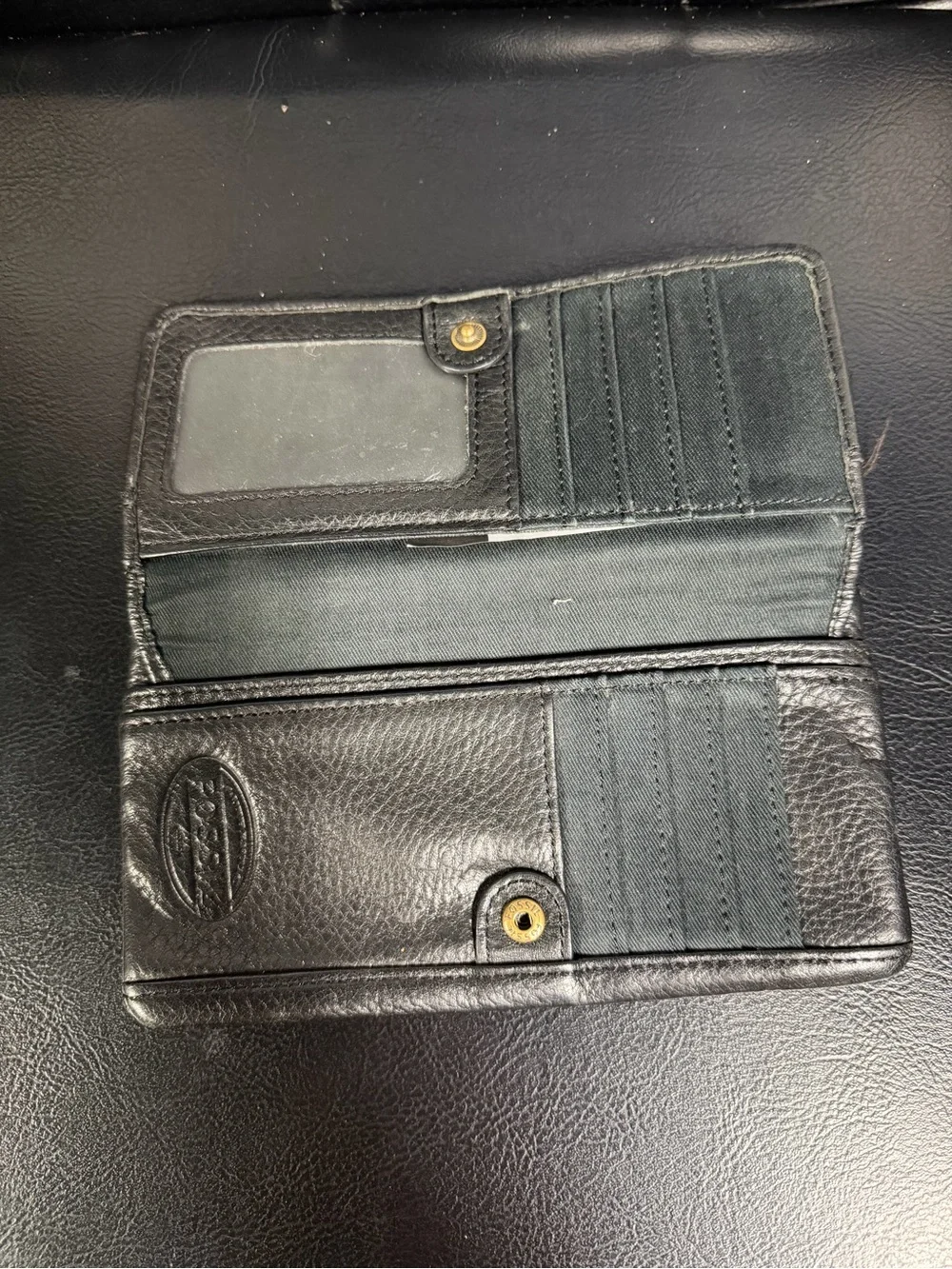 Fossil Black Pebble Leather Zip Wallet